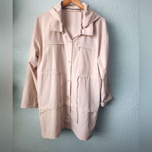 Soft surroundings windbreaker all-weather detachable bottom jacket
